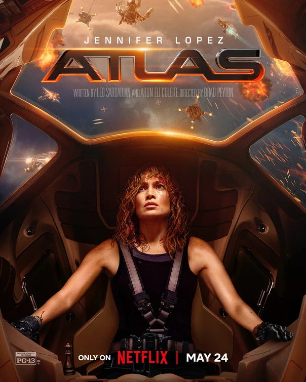 Atlas movie poster featuring Jennifer Lopez